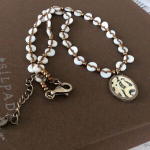 Silpada N2176 Shell Mosaic Inlay Sterling Silver Pendant Necklace Retired